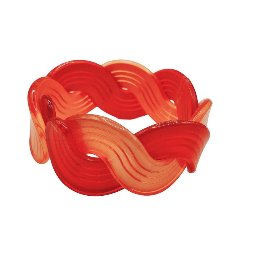 Rare vintage Lucite Red/Pink Bangle Bracelet